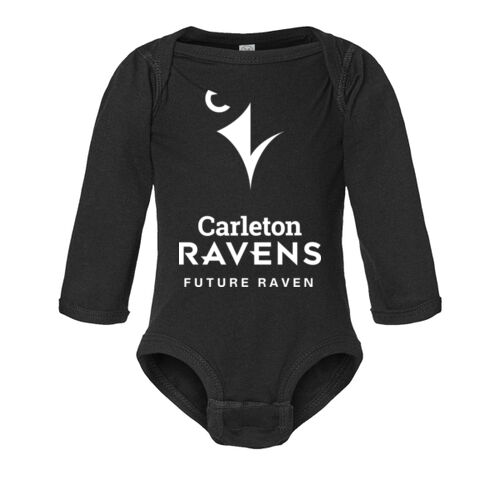 Rabbit Skins Horizontal CU Future Raven Eye & Beak Printed Fine Jersey LS Bodysuit Thumbnail